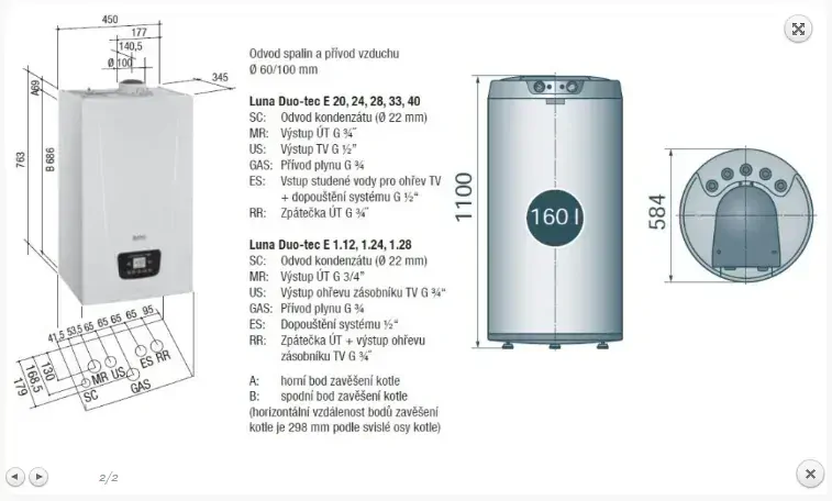 Baxi Luna Duo-tec E 1.28 zásobník 160l - SES0573E 